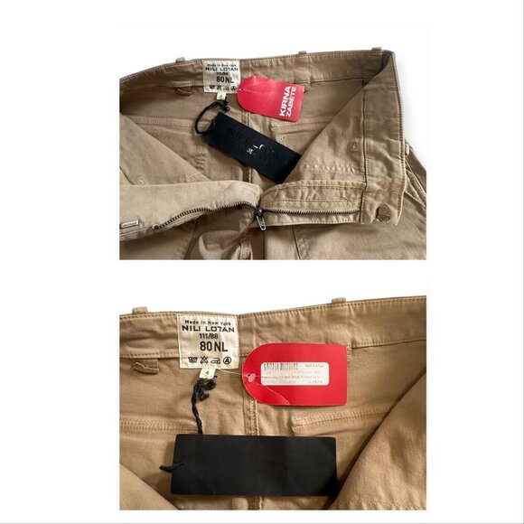 Nili Lotan Jenna Cropped Raw-Edge Pants, Beige/Khaki, Size 4, New with tag - Picture 4 of 13